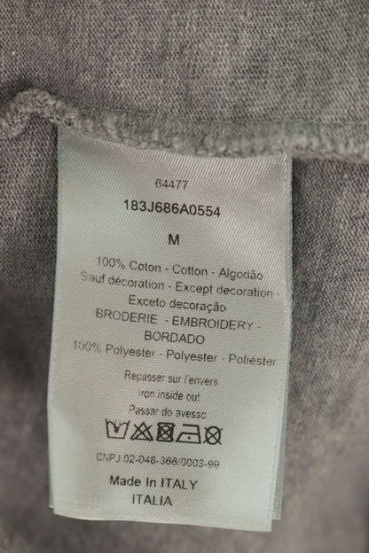 DIOR Logo Embroidery Paint Design T-shirt Gray Size M