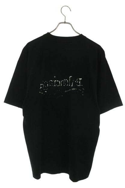 BALENCIAGA Political Logo Print T-Shirt Black Size XXS