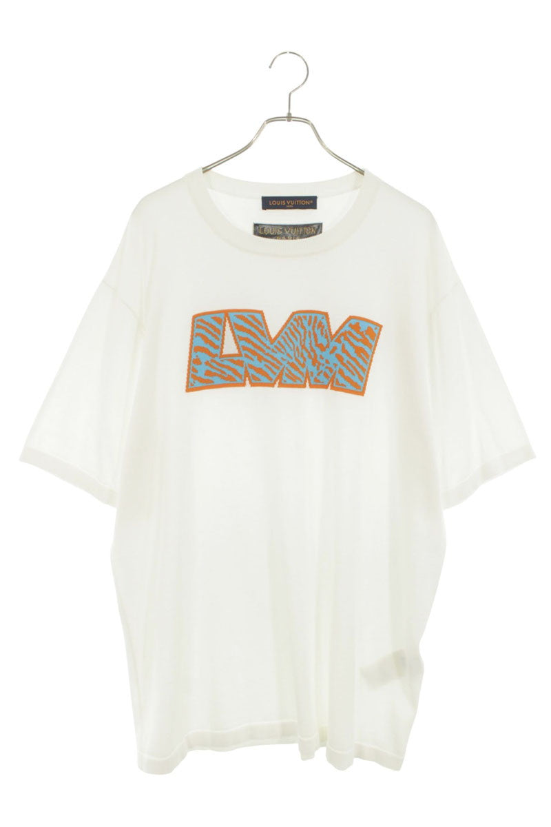 LOUISVUITTON Logo Jacquard Knit T-Shirt White Size 4L