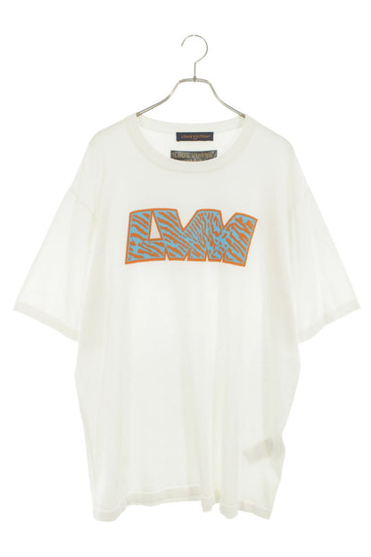 LOUISVUITTON Logo Jacquard Knit T-Shirt White Size 4L