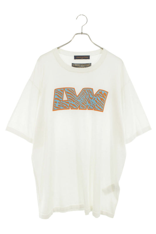 LOUISVUITTON Logo Jacquard Knit T-Shirt White Size 4L