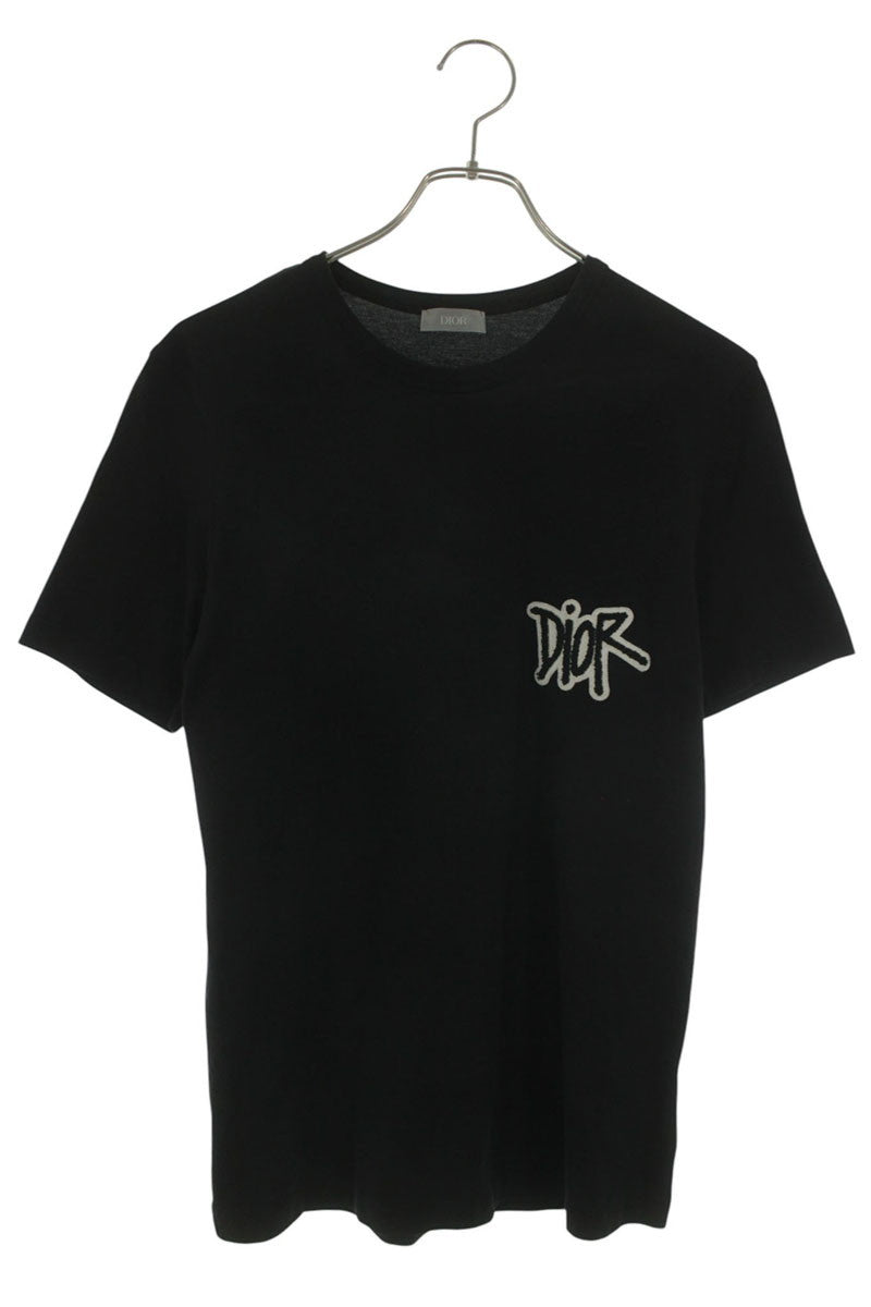 DIOR Double Name Logo Patch T-Shirt Black Size S