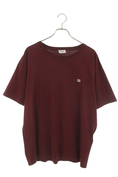 CELINE Triomphe Logo Loose Fit T-Shirt Bordeaux Size XL