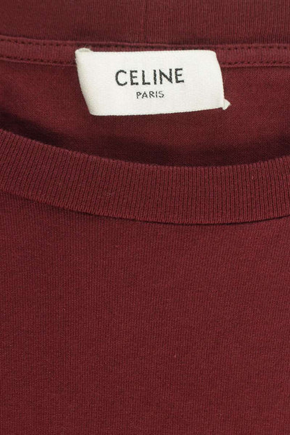 CELINE Triomphe Logo Loose Fit T-Shirt Bordeaux Size XL