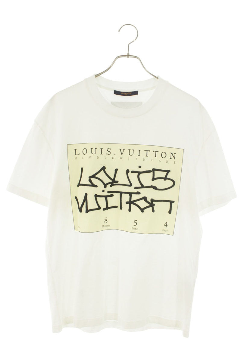 LOUISVUITTON Graffiti Logo Embroidered T-shirt White Size M