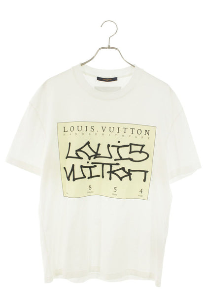 LOUISVUITTON Graffiti Logo Embroidered T-shirt White Size M