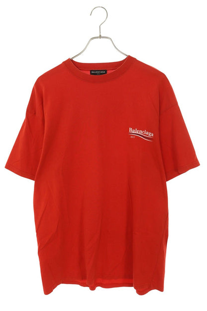 BALENCIAGA 17AW Campaign Logo Print T-shirt Red Size S