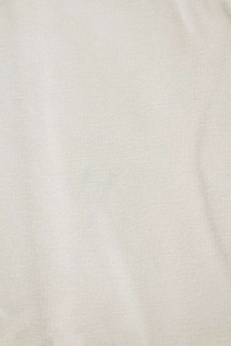 BALENCIAGA Distressed Logo Print T-shirt Beige Size L