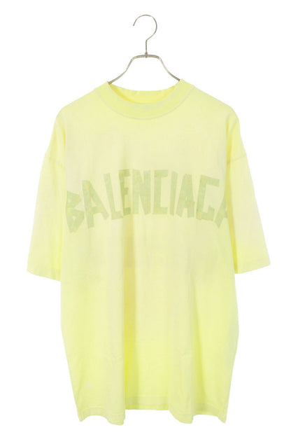 BALENCIAGA Tape Logo T-shirt Yellow Size S