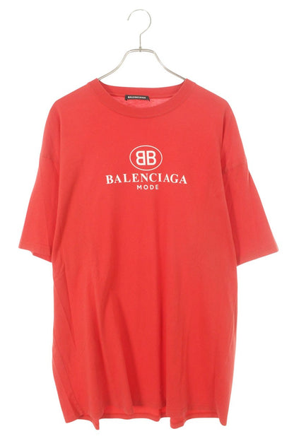 BALENCIAGA BB Logo Print T-shirt Red Size L