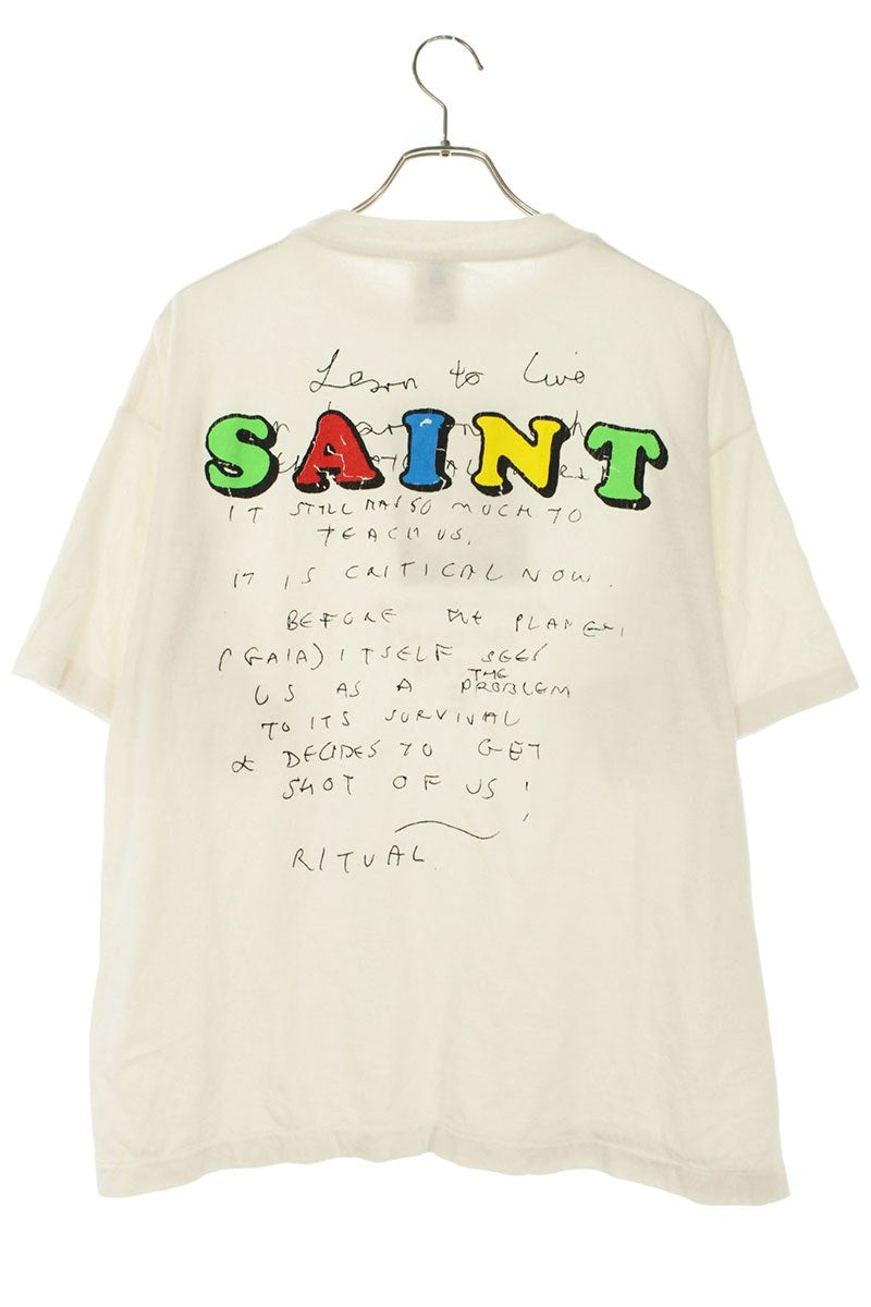 SAINT MICHAEL Photo Print T-Shirt White Size L