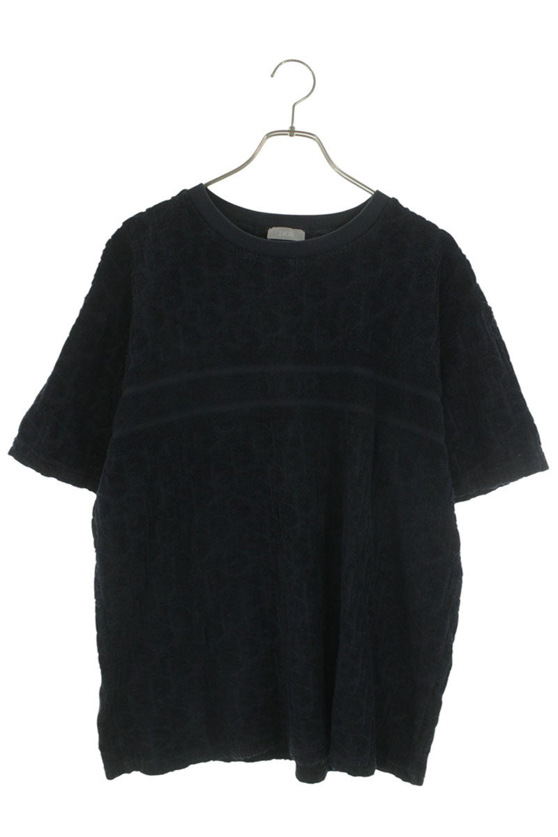 Dior HOMME Terry Cloth Oblique T-Shirt Black Size M