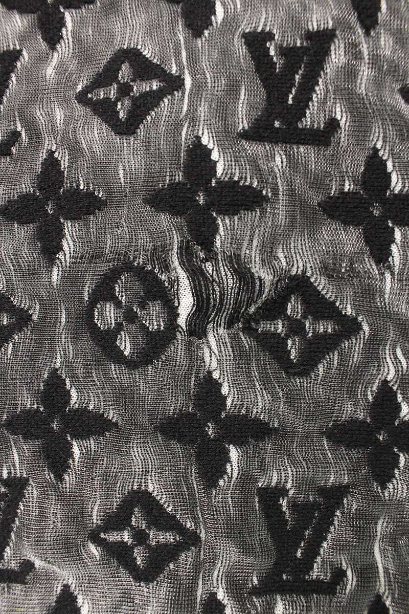 LOUISVUITTON Monogram Sheer Cotton Tee Black Size XL