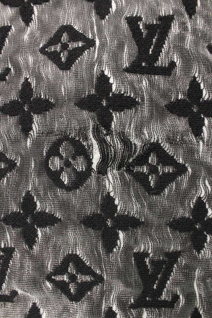 LOUISVUITTON Monogram Sheer Cotton Tee Black Size XL