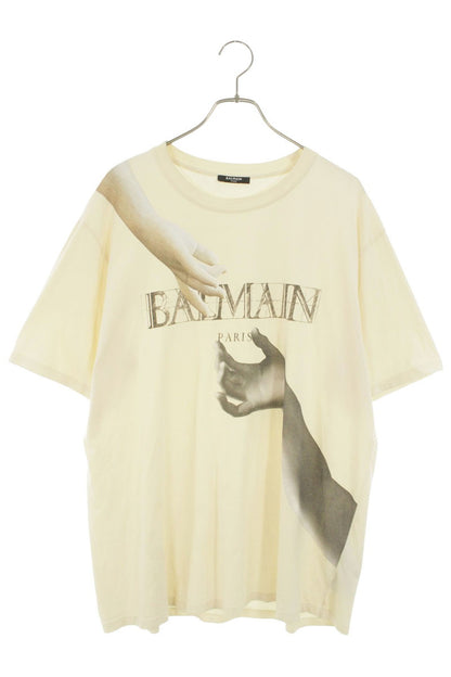 BALMAIN Hand Logo Print T-Shirt Off-White Size M