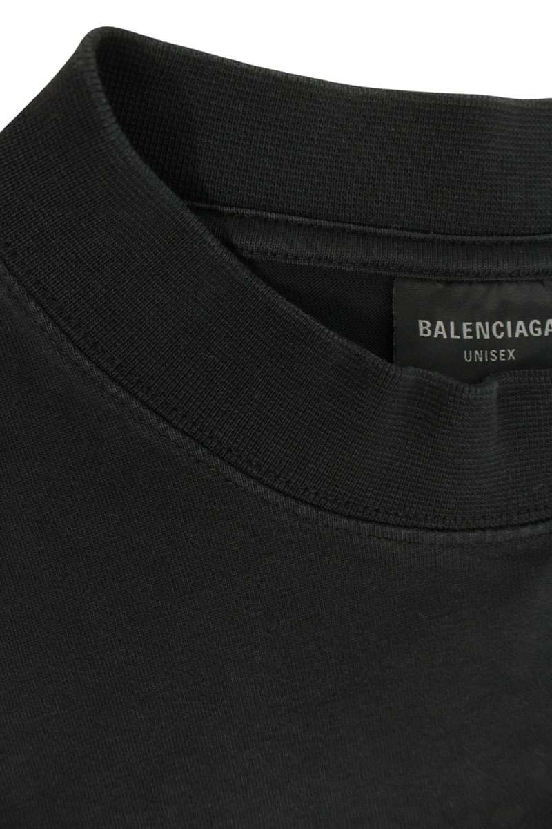 BALENCIAGA Active Logo Cotton Tee Black Size M