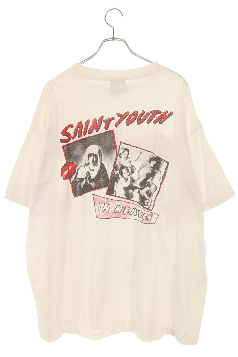 SAINT MICHAEL Print T-Shirt White Size XXL
