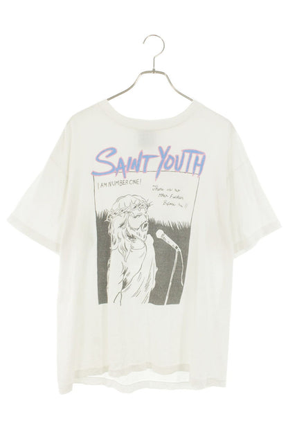 SAINT MICHAEL 22AW "SAINT YOUTH" Print T-Shirt White Size M