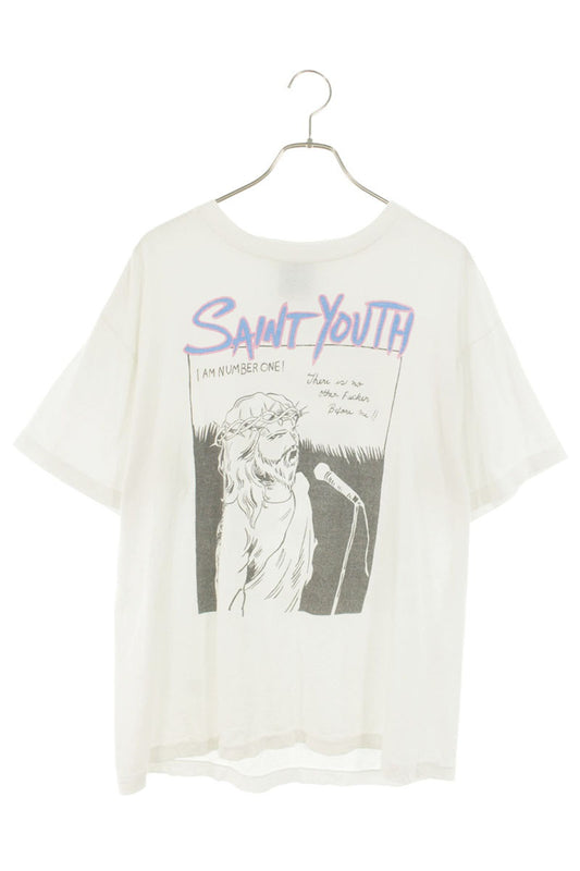 SAINT MICHAEL 22AW "SAINT YOUTH" Print T-Shirt White Size M