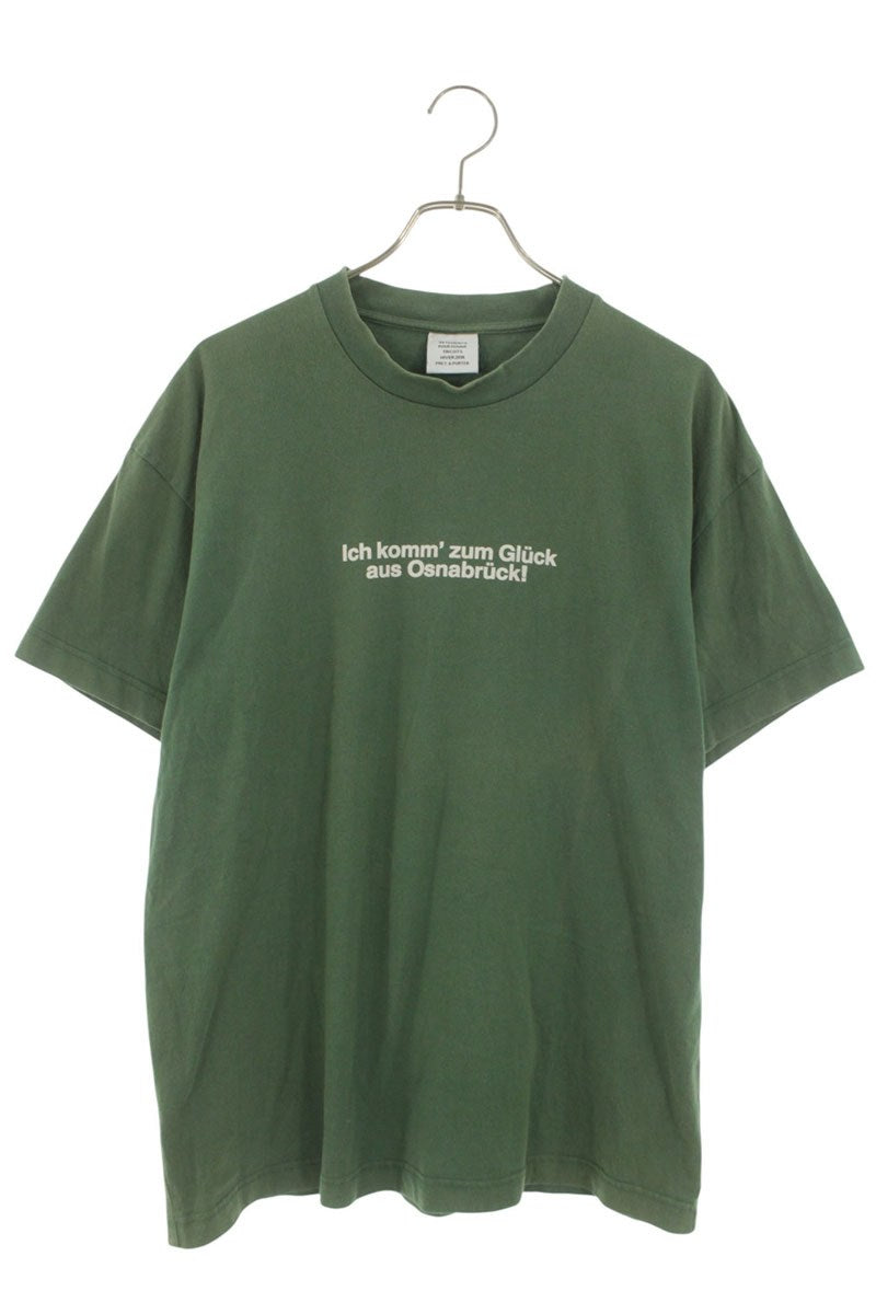 VETEMENTS Front Print T-Shirt Green Size L