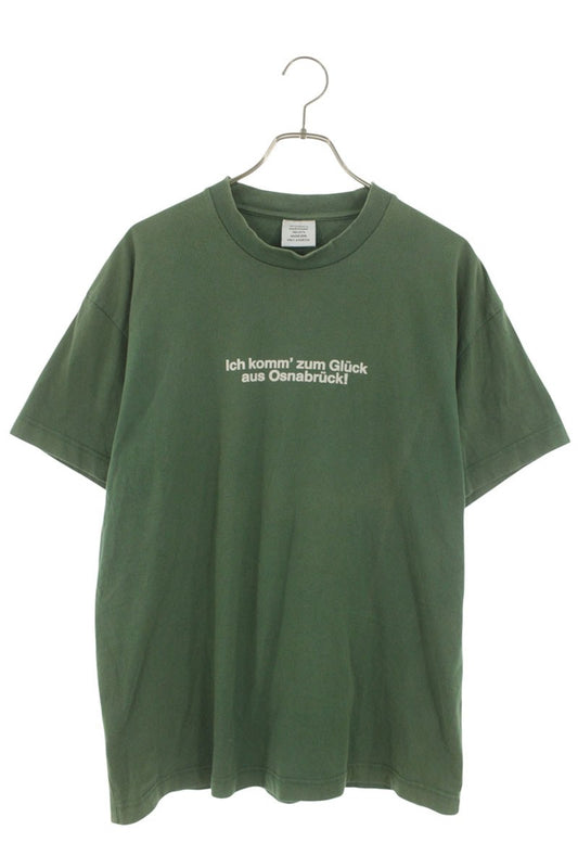 VETEMENTS Front Print T-Shirt Green Size L
