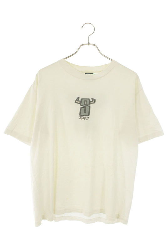 STUSSY 80s-90s Old Black Tag Horn S Logo Tee White Size M