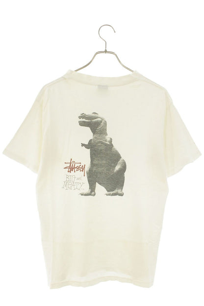 STUSSY 80s-90s Old Black Tag Dinosaur Back Print Tee Size M