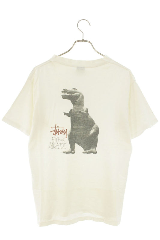 STUSSY 80s-90s Old Black Tag Dinosaur Back Print Tee Size M
