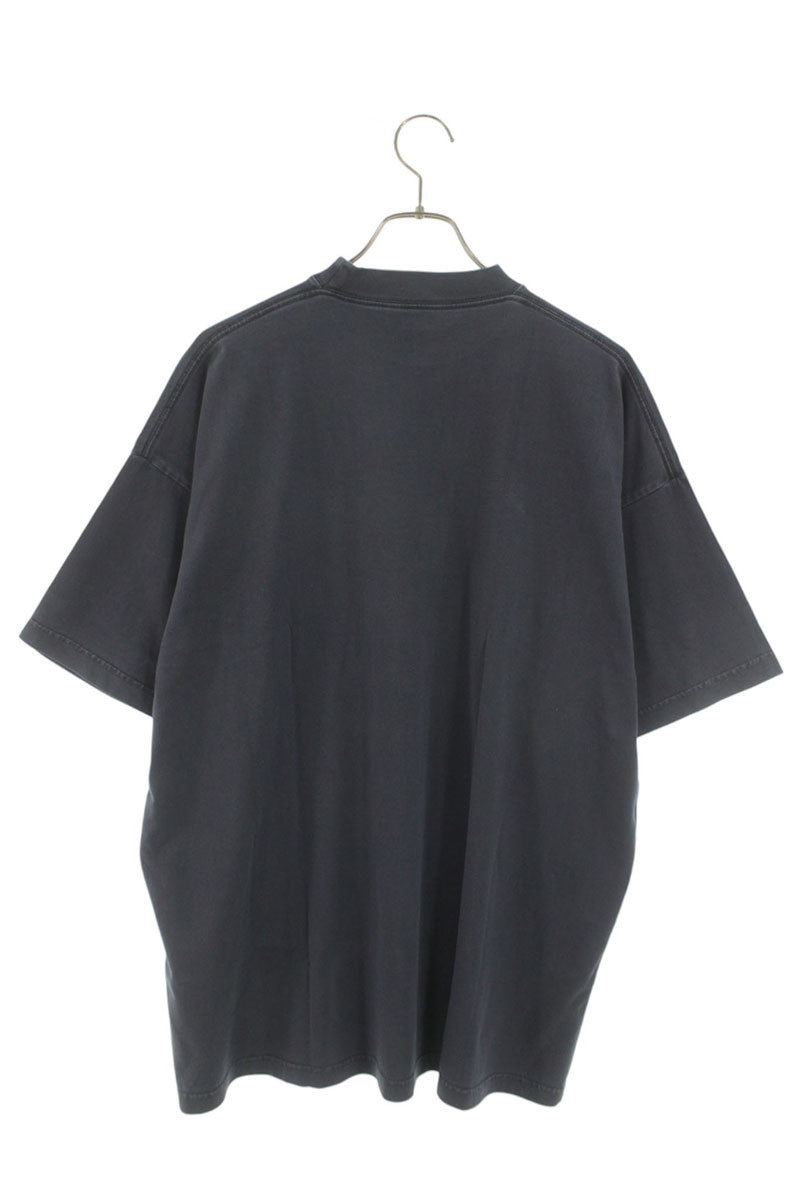 BALENCIAGA Vintage Logo Print T-Shirt Navy Size XS
