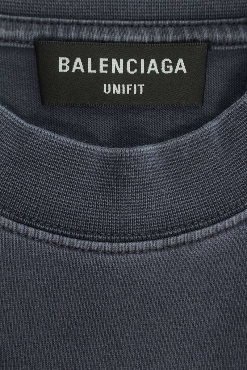 BALENCIAGA Vintage Logo Print T-Shirt Navy Size XS