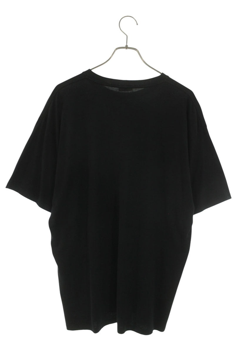 CELINE Logo Print Loose Fit T-Shirt Black Cotton Size L