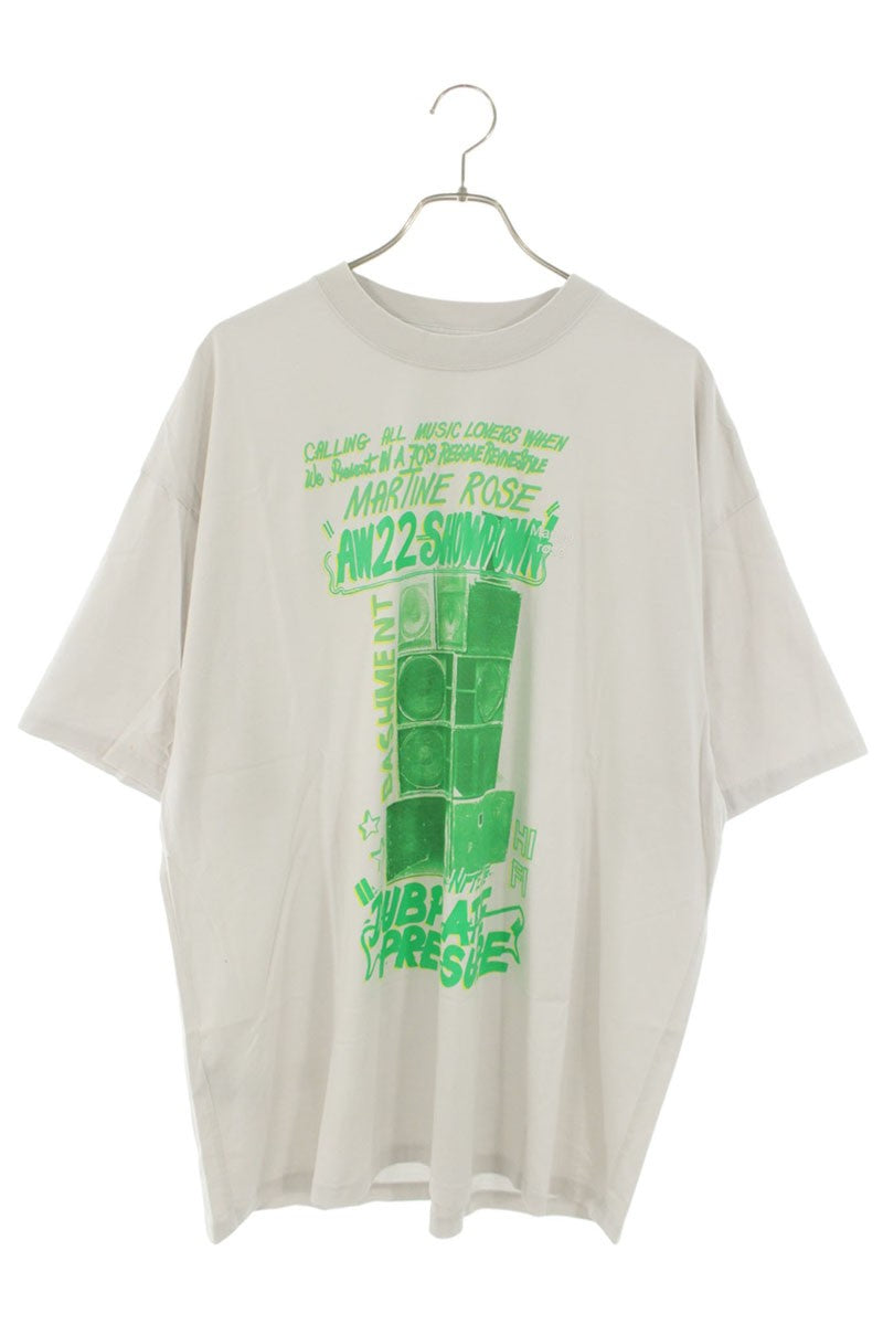 MARTIN ROSE Print Design T-Shirt Gray Cotton Size S