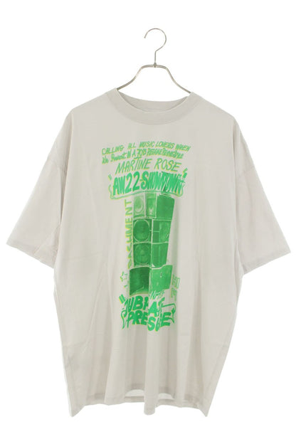 MARTIN ROSE Print Design T-Shirt Gray Cotton Size S