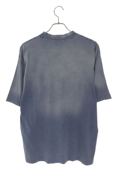BALENCIAGA BEKIND Embroidered T-Shirt Blue Size S