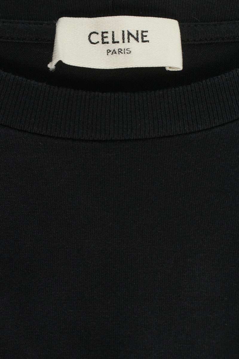 CELINE Studs Logo Loose Fit T-Shirt Black Cotton Size M