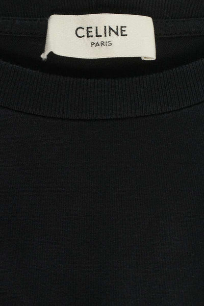 CELINE Studs Logo Loose Fit T-Shirt Black Cotton Size M