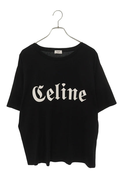 CELINE Gothic Logo Print T-Shirt Black Size M