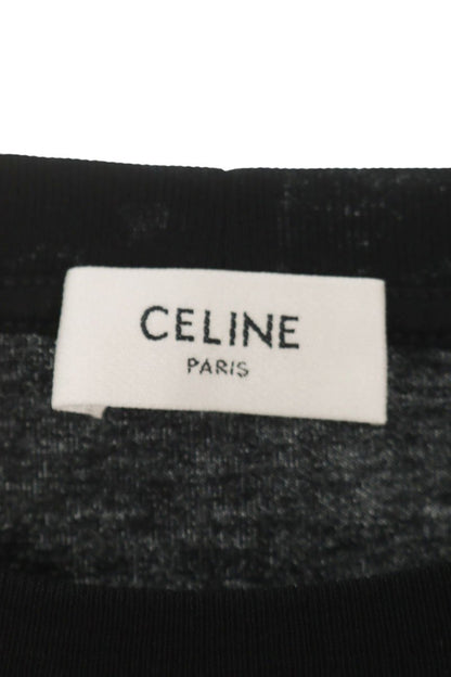 CELINE Gothic Logo Print T-Shirt Black Size M