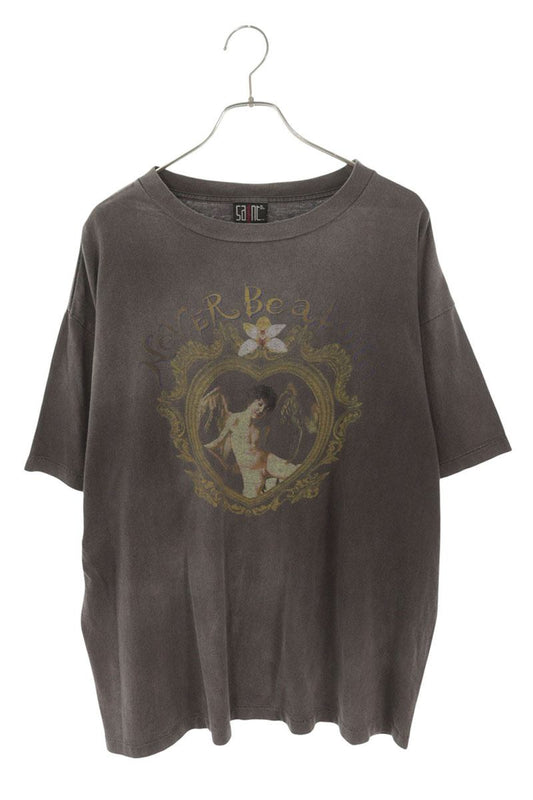 SAINT MICHAEL Maria Print Vintage T-Shirt Black Size XXL