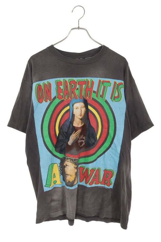SAINT MICHAEL 24SS "ON EARTH" Vintage Print T-Shirt Size L