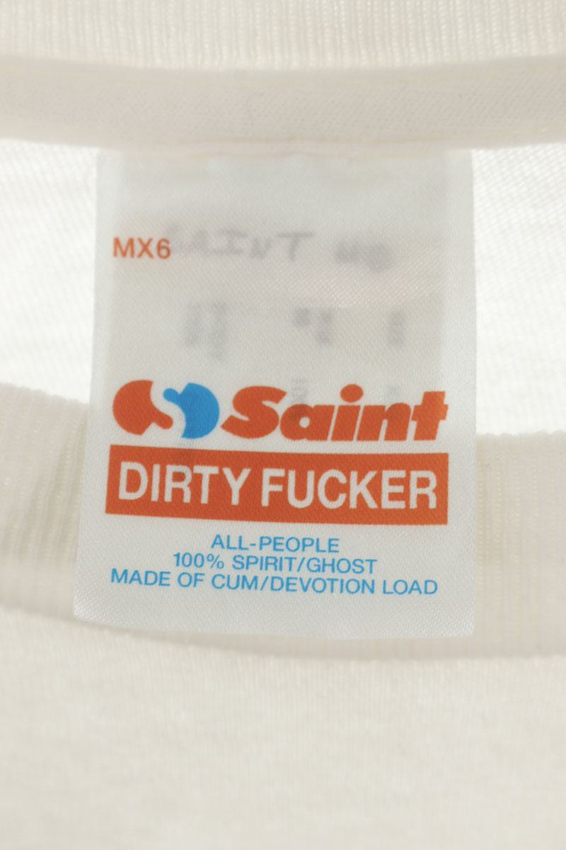 SAINT MICHAEL Vintage Print T-Shirt White Size XXL