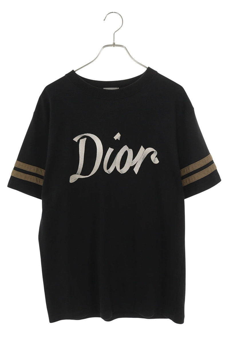 DIOR Logo Embroidery Compact Jersey T-Shirt Black Size S