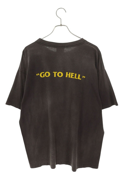 SAINT MICHAEL "HELL" Print Vintage T-Shirt Black Size XL
