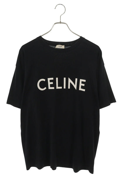CELINE Loose Fit Logo Print T-Shirt Black Size M