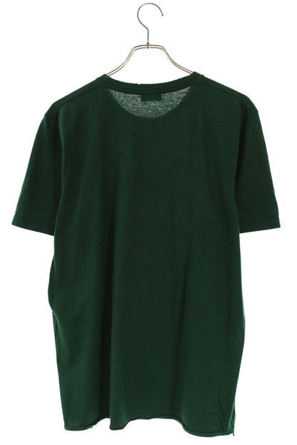 SAINT LAURENT PARIS Distressed Emblem Print Tee Green Size M