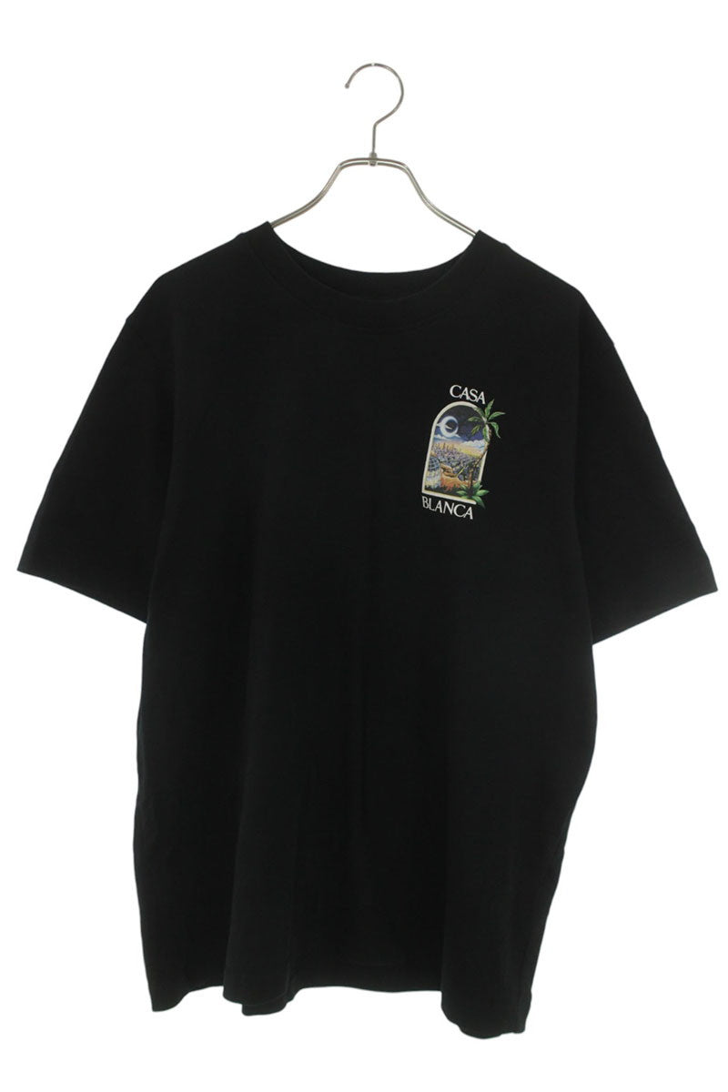 CASABLANCA Logo Print T-Shirt Black Size XL
