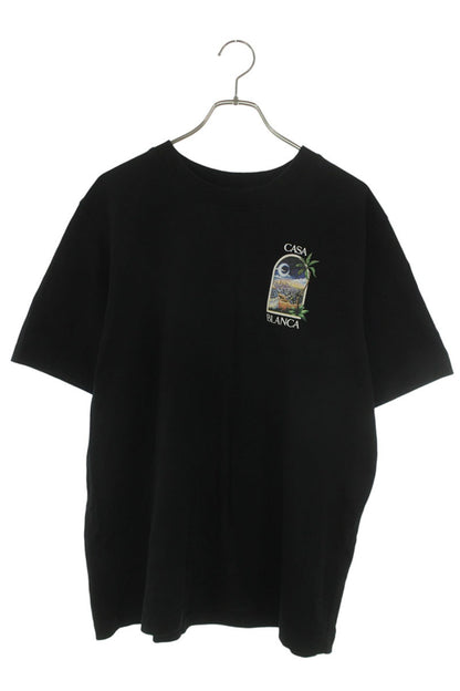 CASABLANCA Logo Print T-Shirt Black Size XL
