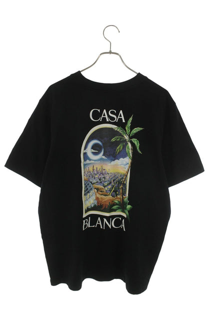 CASABLANCA Logo Print T-Shirt Black Size XL