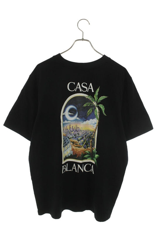 CASABLANCA Logo Print T-Shirt Black Size XL