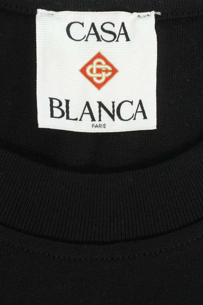 CASABLANCA Logo Print T-Shirt Black Size XL